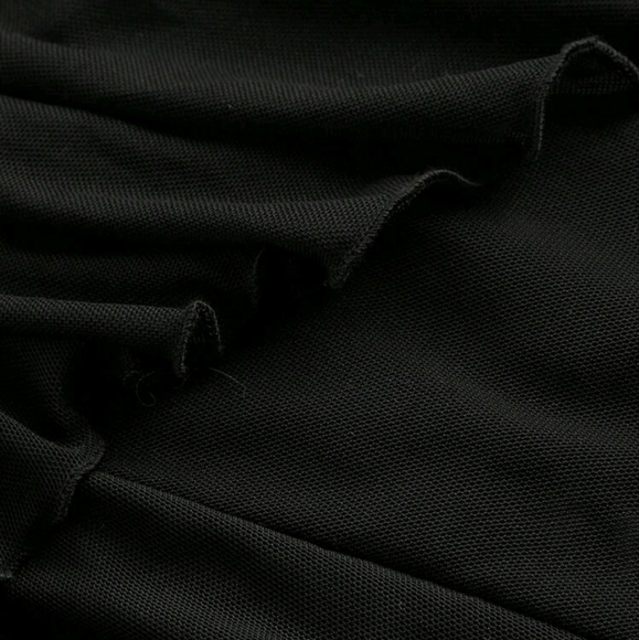 Black Tiered Ruffle Asymmetrical Hem Drawstring Skirt - Picture 3 of 4